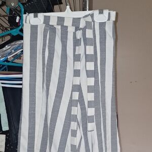 Striped Gray and White Pants